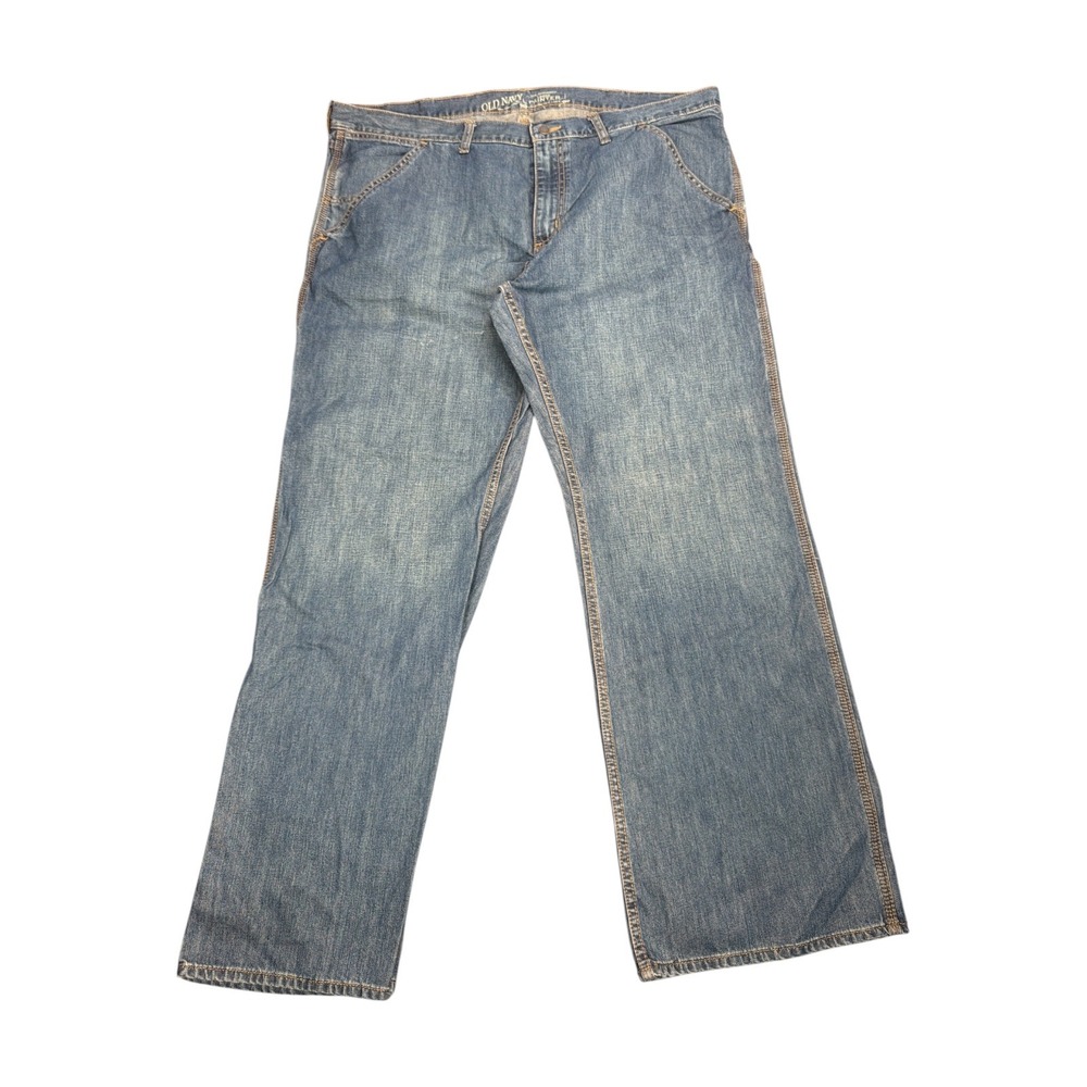 Old Navy Loose Painter Jeans Mens 42x32 Blue Denim Wide‎ Leg Workwear Utility